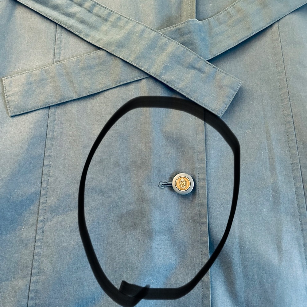 London Fog Vintage Blue Trench Rain Coat Womens Size 8 Regular - Picture 15 of 15